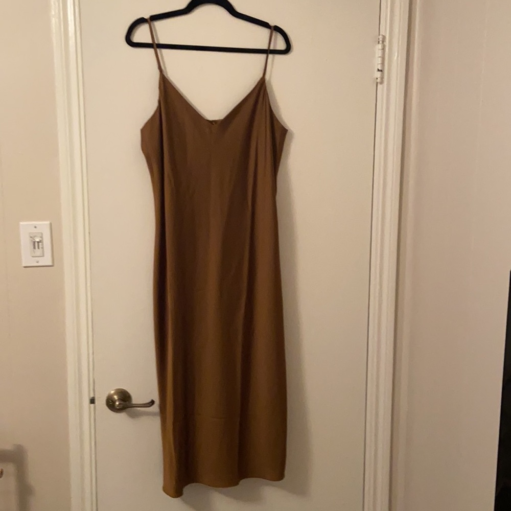 J.Crew golden slip dress